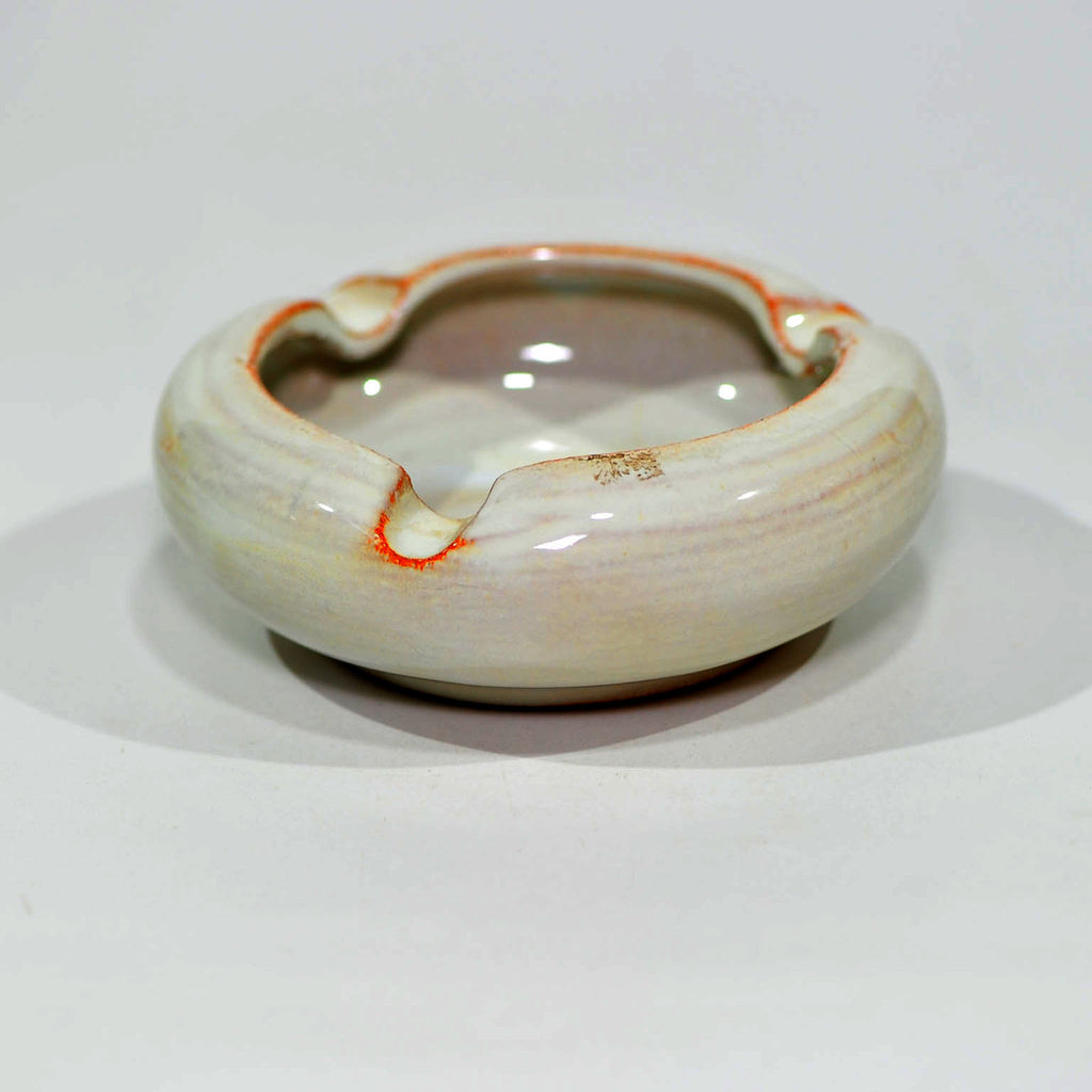 Linn Ware Ashtray — Cream & Rust Glaze