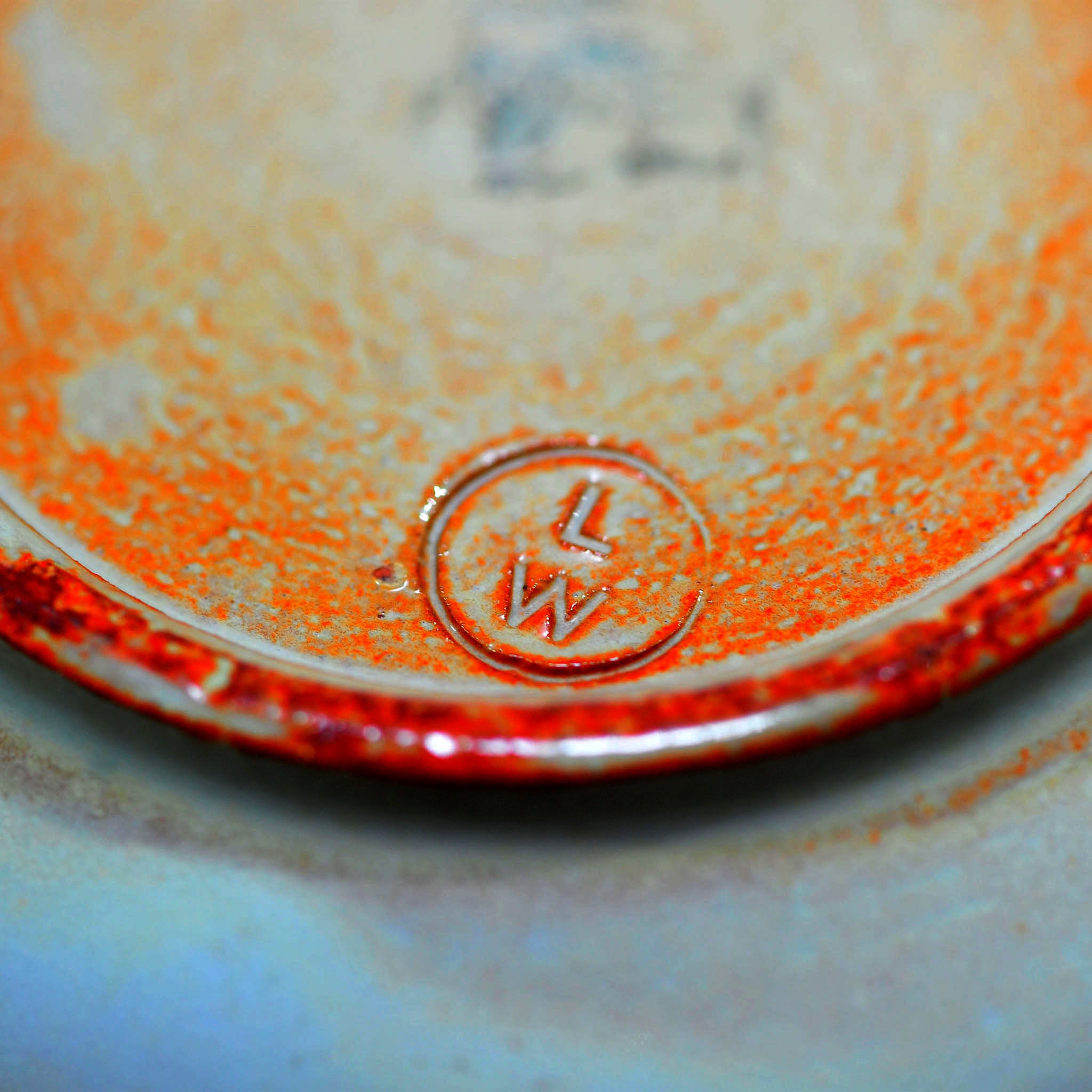 Linn Ware Ashtray — Cream & Rust Glaze