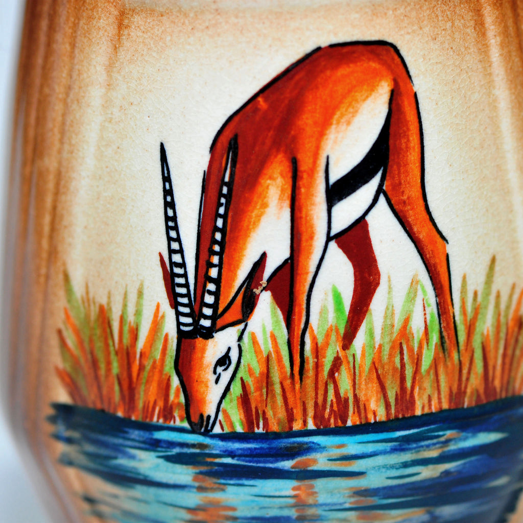 BEP Hand-Painted Mug — Antelope at Waterhole