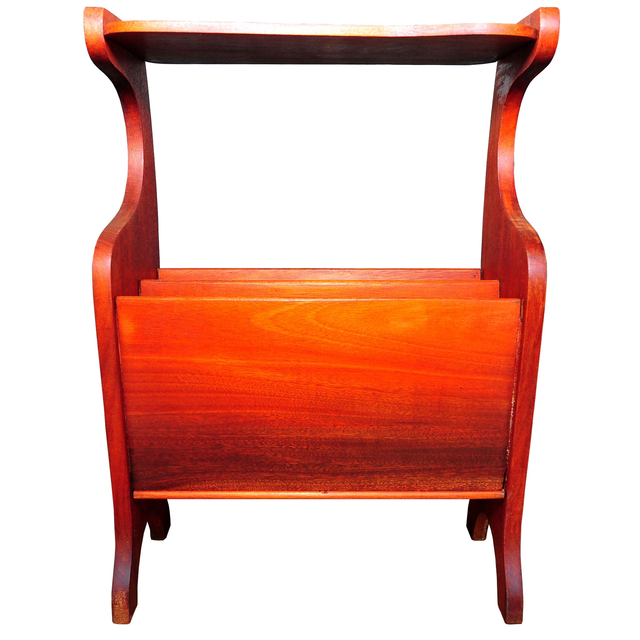 Sculptural Wooden Magazine Rack