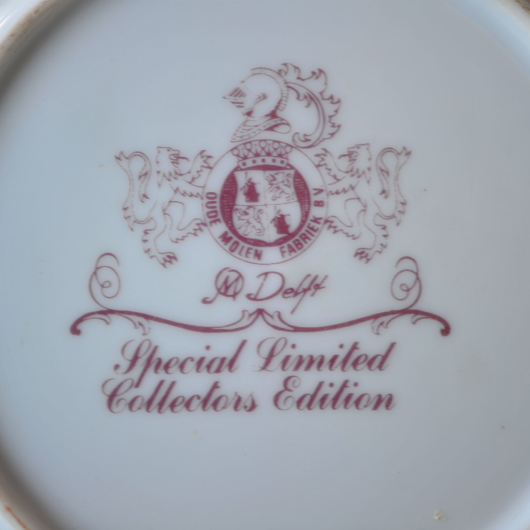 Pink Delft Village Scene Plates (Set of 3)