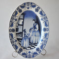Delft Blue Oval Platter — Mother & Daughter Interior Scene