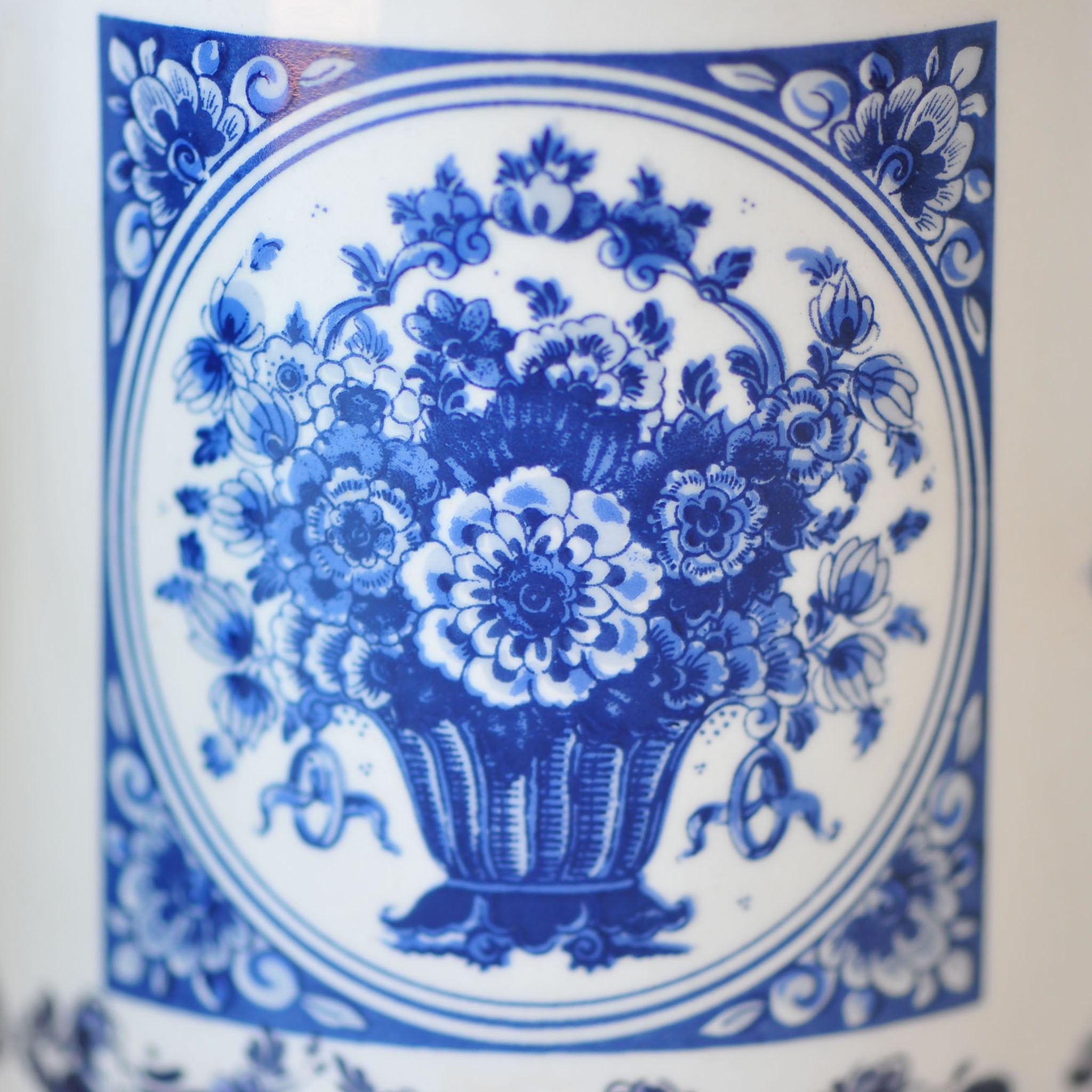 Delft Blue Harbour Scene Mugs (Set of 8)