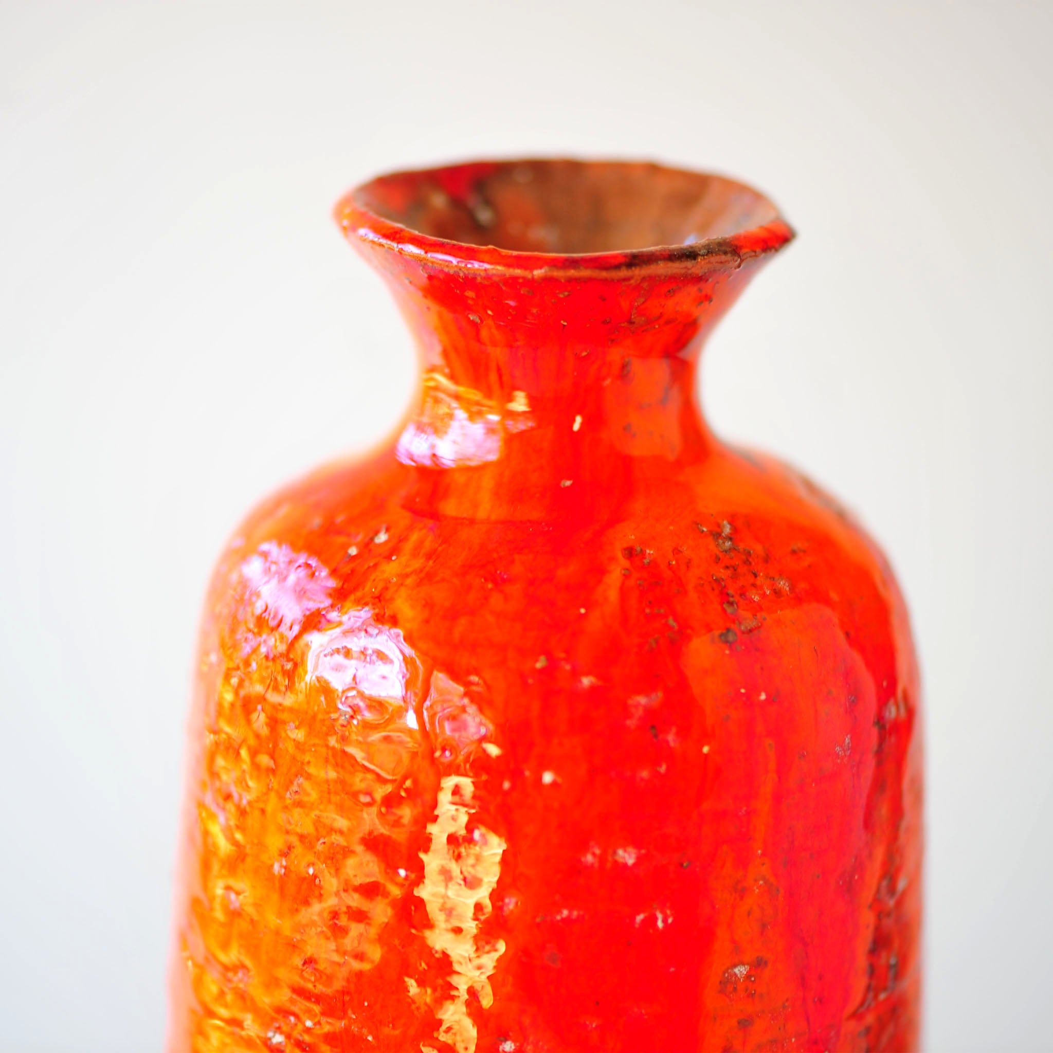 Drip Glaze Bottle Vase — Marked "Felix 78"