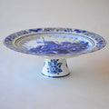 Delft Holland Pedestal Cake Stand — Windmill & Village Landscape