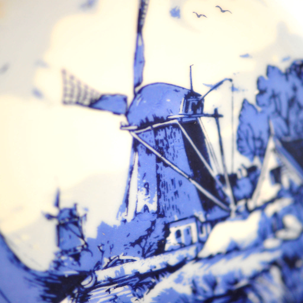 Oude Molen Delft Blue Plate — Windmill & Sailboat Canal Scene