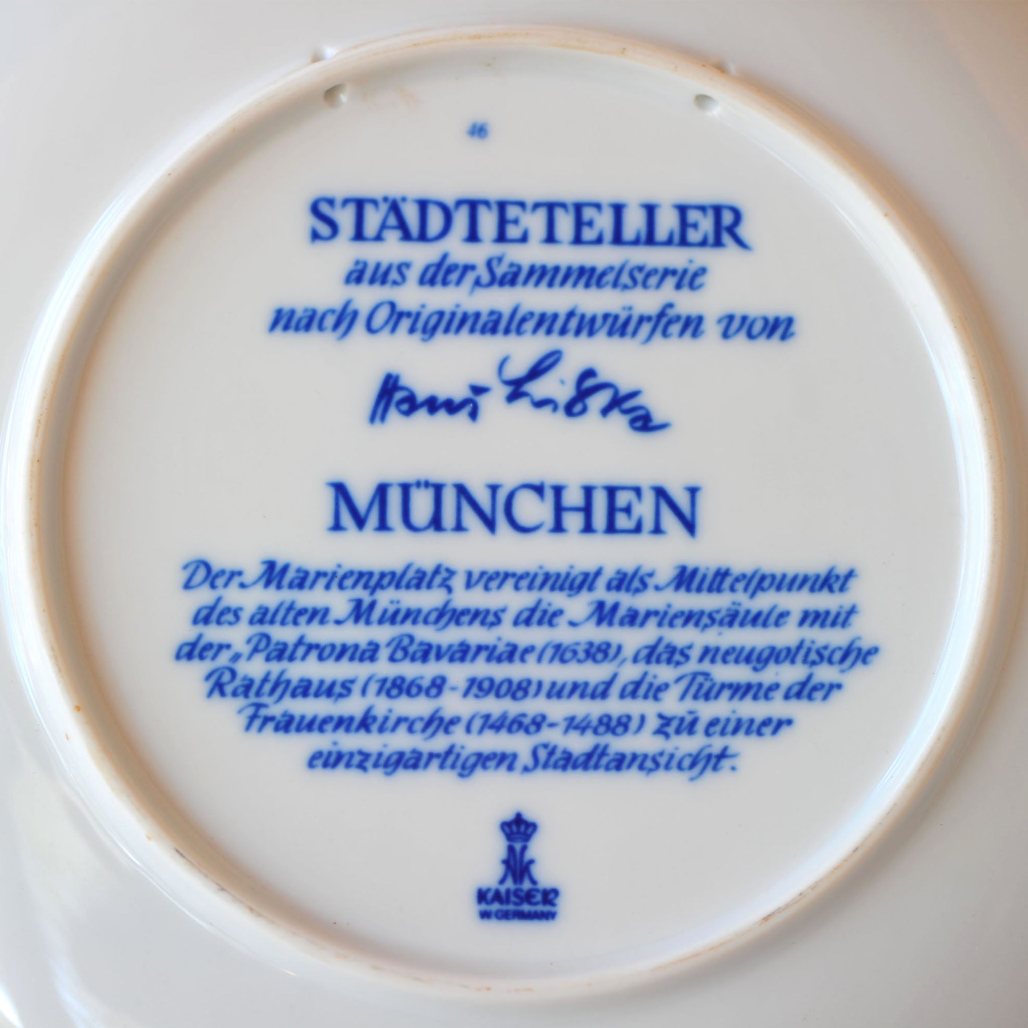 Kaiser Porcelain Städteteller — München (Munich) Cityscape Plate
