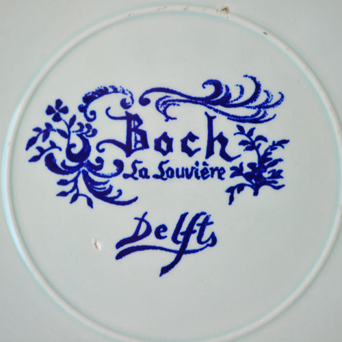 Boch La Louvière "Delfts" Plate — Tavern & Trellis Scene