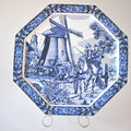 Oude Molen Octagonal Delft Blue Plate — Carriage & Windmill Scene