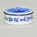 Delft Blauw Round Lidded Trinket Box — Windmill Canal Scene, 7.5cm