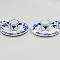 Pair of Delft Blue Chamber Candlesticks — Hand-Painted, Windmill Mark, Holland, 10.5cm