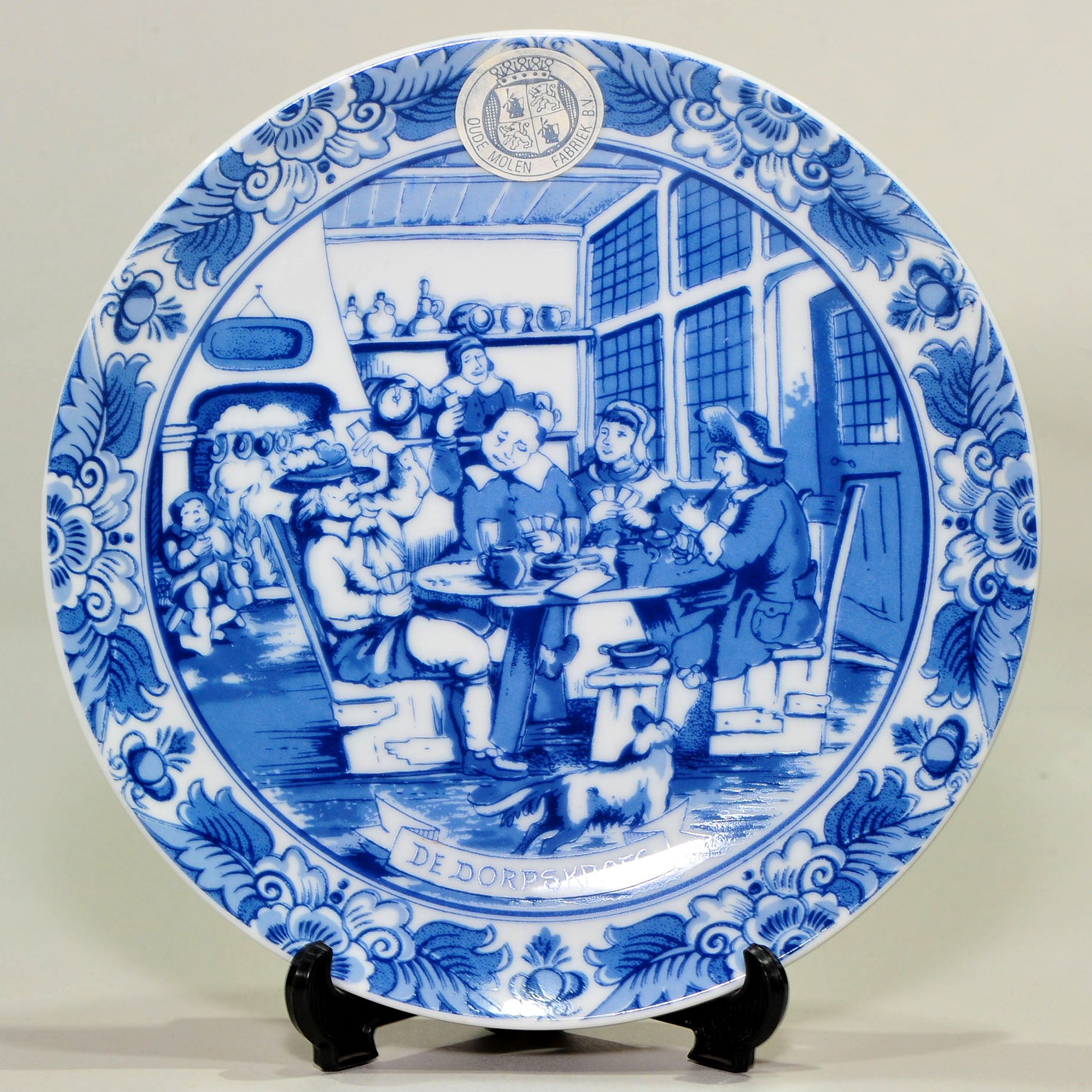 Oude Molen Delft Blue Plate — "De Dorpskroeg" (The Village Pub)