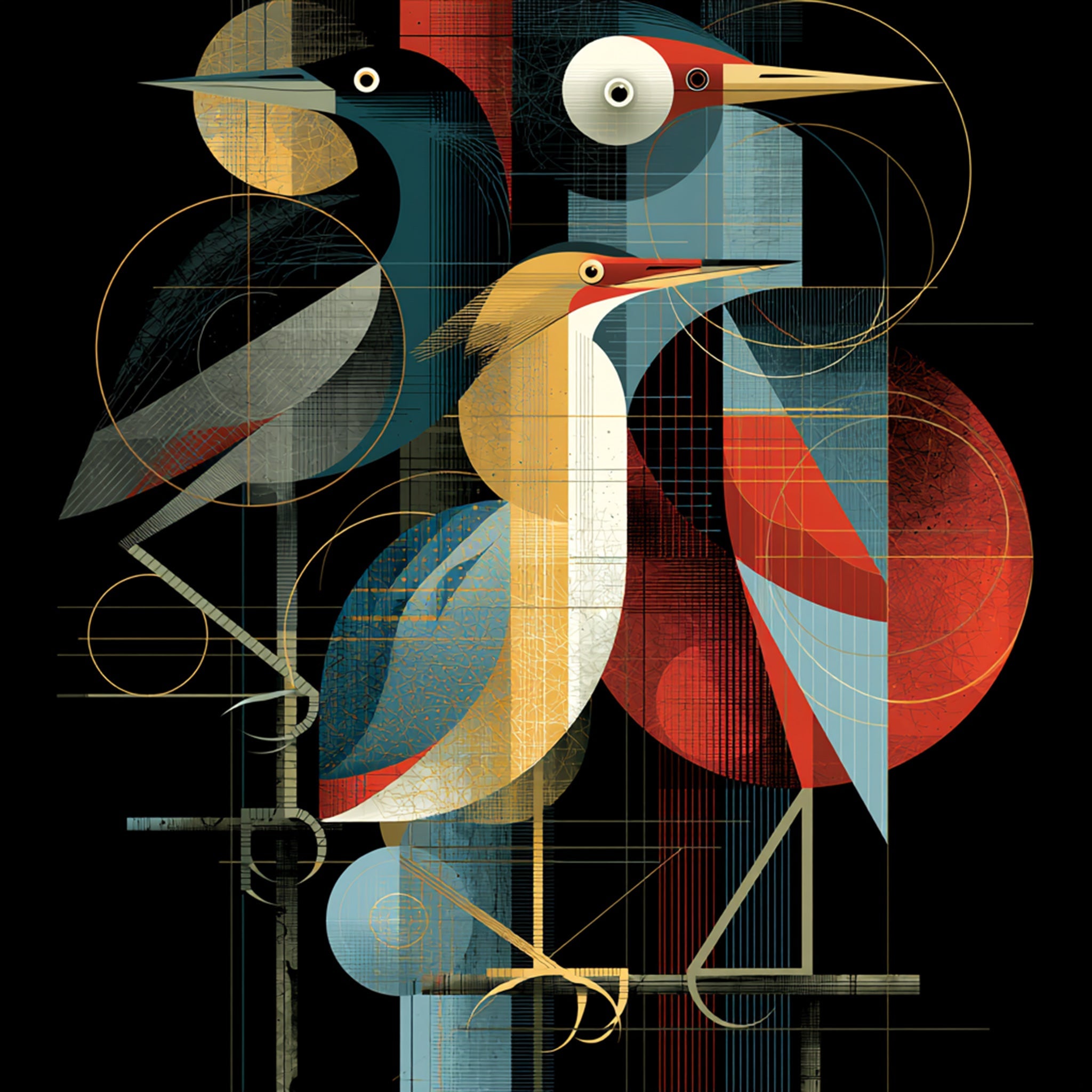 Mid Century Herons artwork