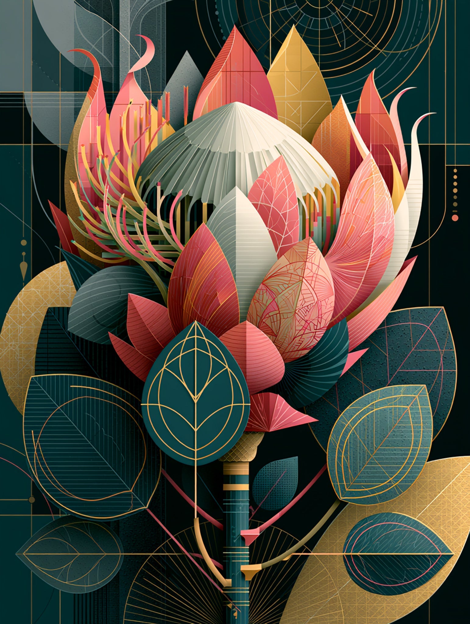 King Protea Pink digital artwork